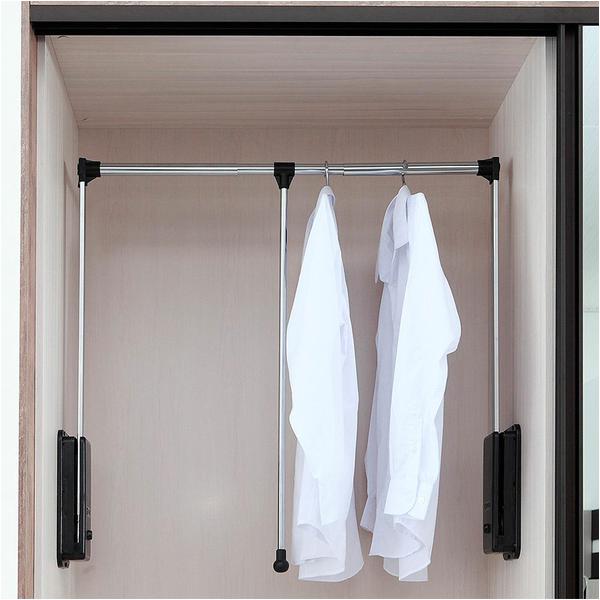 Bedroom Wardrobe Closet Internal Design - Gain space with a pull down rail