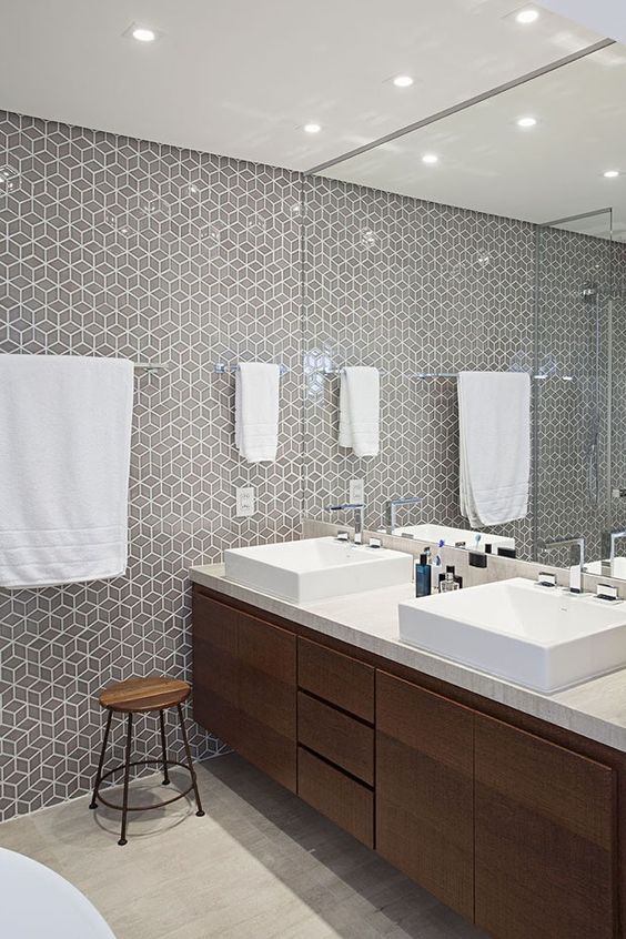 Bathroom mirror types - large frameless flat