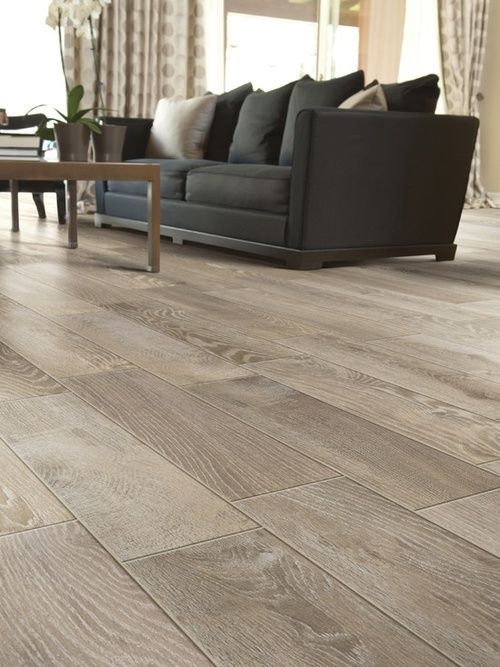 tiles that look like wood on living room floor