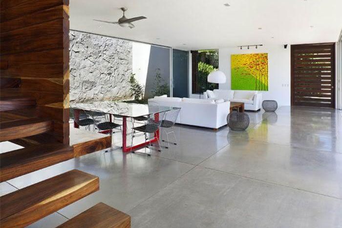 Flooring options for living rooms - polished concrete