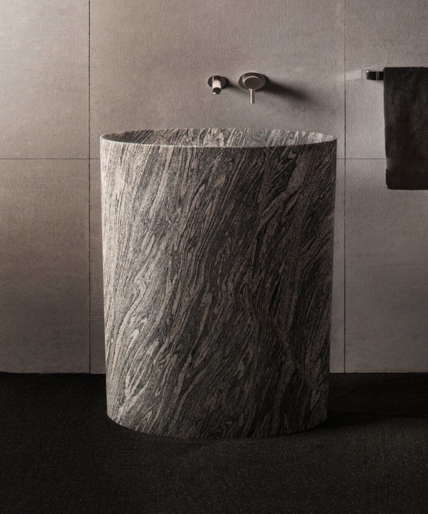 sculptural freestanding bathroom sink