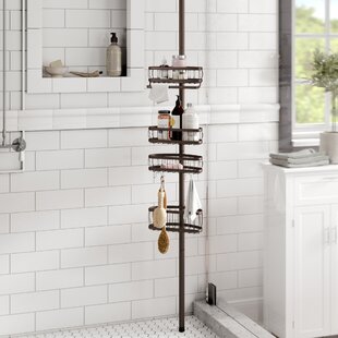 Types of bathroom caddies and shower shelves - tension pole