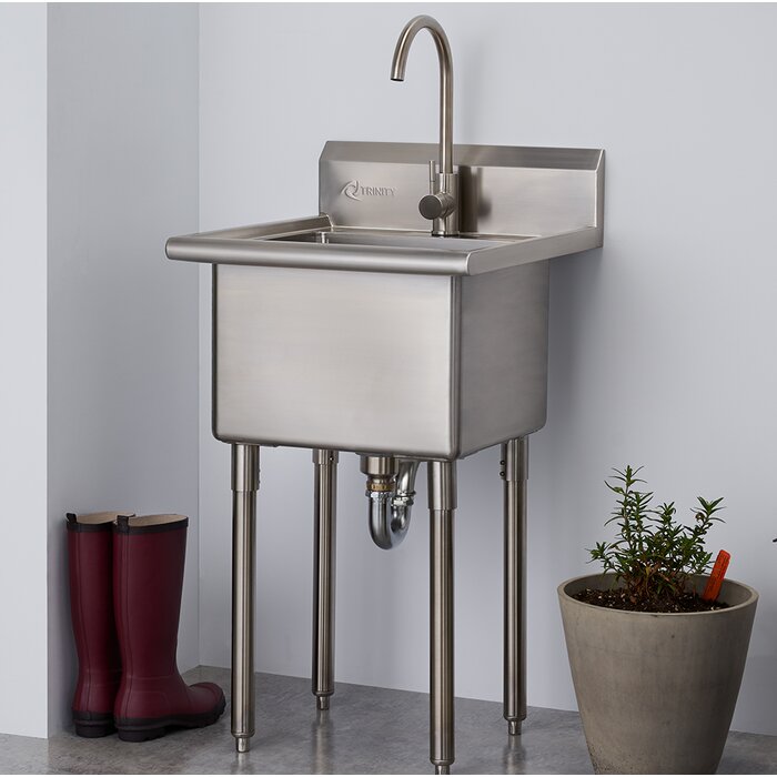with legs stainless steel utility sink