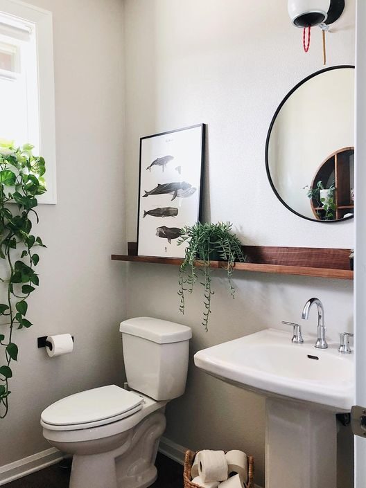 pedestal sink in powder room