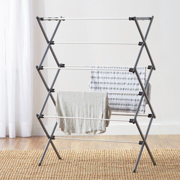 Folding clotheslines and drying stands or racks