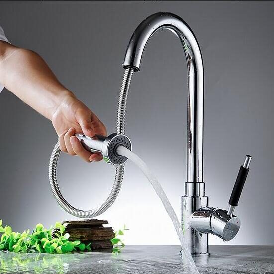 pull out or pull down spray for kitchen faucets